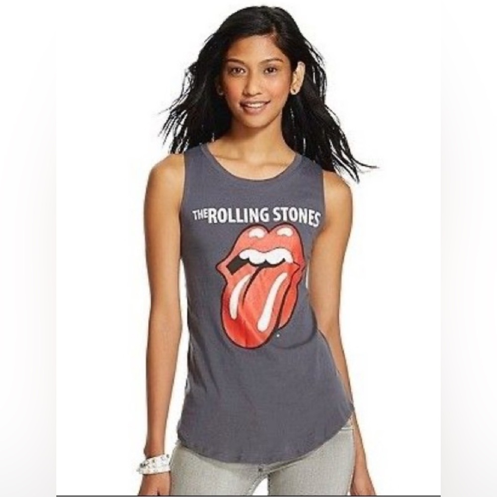 Bravado‎ Rolling Stones Graphic Tank Top Gray Tongue Logo Size M 7/9